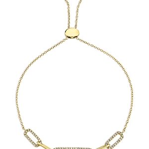 Moon & Meadow 14K Yellow Gold Diamond Paperclip Link Bracelet- 4876173