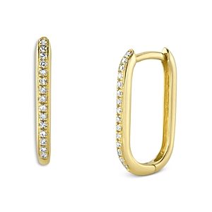Moon & Meadow 14K Yellow Gold Diamond Oval Hoop Earrings- 4876179