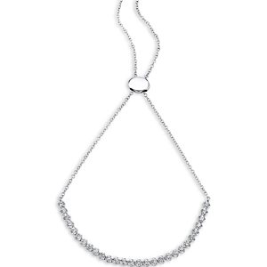 Moon & Meadow 14K White Gold Diamond Bolo Bracelet- 4876180