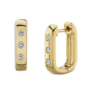 Moon & Meadow 14K Yellow Gold Diamond Bezel-Set Huggie Earrings- 4876198