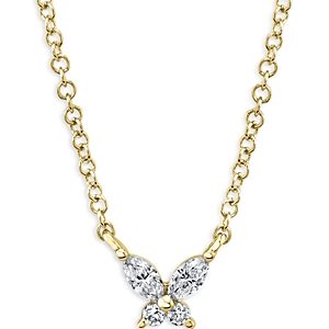 Moon & Meadow 14K Yellow Gold Diamond Butterfly Pendant Necklace, 17-18- 4876175