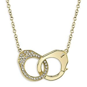 Moon & Meadow 14K Yellow Gold Diamond Handcuff Pendant Necklace, 17-18- 4876184