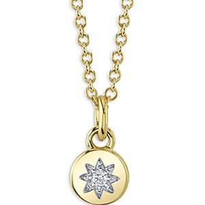 Moon & Meadow 14K Yellow Gold Diamond Star Pendant Necklace, 17-18- 4876215
