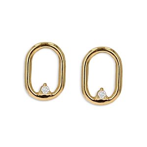Moon & Meadow 14K Yellow Gold Diamond Oval Stud Earrings- 4874993