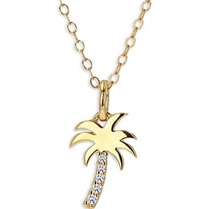 Moon & Meadow 14K Yellow Gold Diamond Palm Tree Pendant Necklace, 18- 4874598