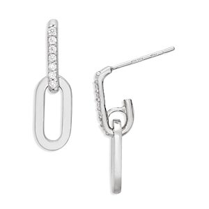 Aqua Pave Link Doorknocker Drop Earrings - 100% Exclusive- 4791763