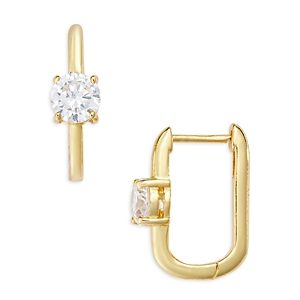 Aqua Cubic Zirconia Geometric Hoop Earrings - 100% Exclusive- 4791765