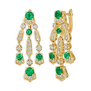 Le Vian 18K Yellow Gold Emerald & Diamond Chandelier Drop Earrings- 4831095