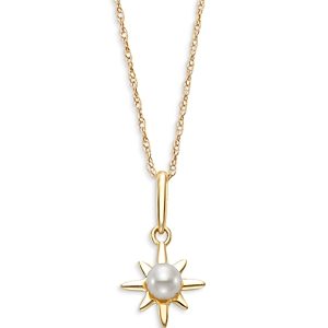 Bloomingdale's Cultured Freshwater Pearl Starburst Pendant Necklace in 14K Yellow Gold, 16-18- 4859598