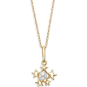 Bloomingdale's Cultured Freshwater Pearl Star Cluster Pendant Necklace in 14K Yellow Gold, 16-18- 4859596