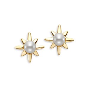 Bloomingdale's Cultured Freshwater Pearl Star Stud Earrings in 14K Yellow Gold- 4859597