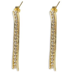 Argento Vivo Cubic Zirconia Box Snake Chain Linear Drop Earrings- 4758850