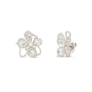 kate spade new york Precious Bloom Cubic Zirconia & Imitation Pearl Flower Stud Earrings in Silver Tone- 4768381