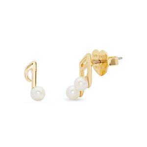 kate spade new york Hit The Town Imitation Pearl Music Note Mismatch Stud Earrings in Gold Tone- 4768391
