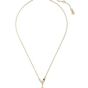 kate spade new york Shaken Or Stirred Cubic Zirconia Martini Mini Pendant Necklace in Gold Tone, 16-19- 4768392