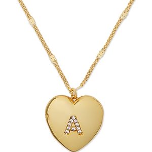 kate spade new york Letter Lockets Pave Initial Heart Pendant Necklace in Gold Tone, 16-19- 4871615