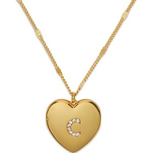 kate spade new york Letter Lockets Pave Initial Heart Pendant Necklace in Gold Tone, 16-19- 4871615