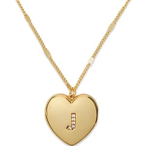 kate spade new york Letter Lockets Pave Initial Heart Pendant Necklace in Gold Tone, 16-19- 4871615