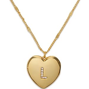 kate spade new york Letter Lockets Pave Initial Heart Pendant Necklace in Gold Tone, 16-19- 4871615