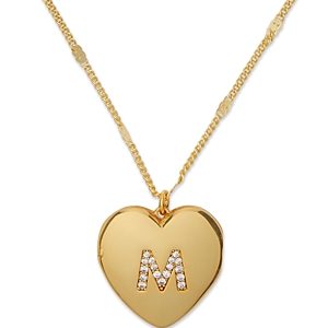 kate spade new york Letter Lockets Pave Initial Heart Pendant Necklace in Gold Tone, 16-19- 4871615