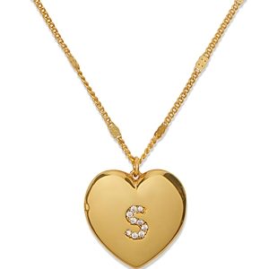kate spade new york Letter Lockets Pave Initial Heart Pendant Necklace in Gold Tone, 16-19- 4871615