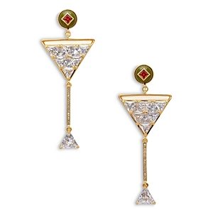 kate spade new york Shaken Or Stirred Cubic Zirconia Martini Statement Earrings in Gold Tone- 4768394