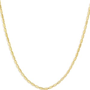 Argento Vivo Diamond Cut Bar Necklace in 18K Gold Plated Sterling Silver, 16-18- 4758854