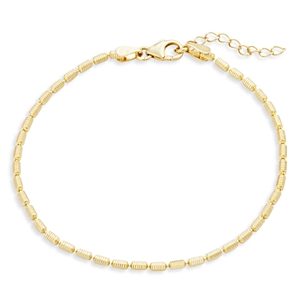 Argento Vivo Diamond Cut Bar Bracelet in 18K Gold Plated Sterling Silver- 4758852