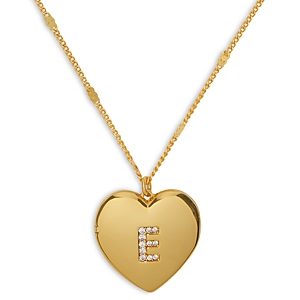 kate spade new york Letter Lockets Pave Initial Heart Pendant Necklace in Gold Tone, 16-19- 4871615
