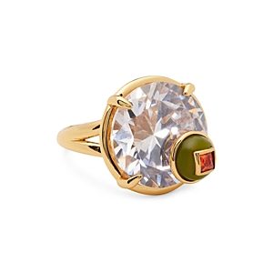 kate spade new york Shaken Or Stirred Cubic Zirconia Martini Cocktail Ring in Gold Tone- 4871626