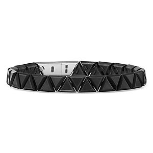David Yurman Men's Faceted Link Triangle Bracelet in Black Titanium with Sterling Silver- 4726384