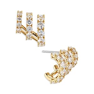 Ajoa by Nadri Illusion Triple Hoop Earrings in 18K Gold Plated or Rhodium Plated- 4772069
