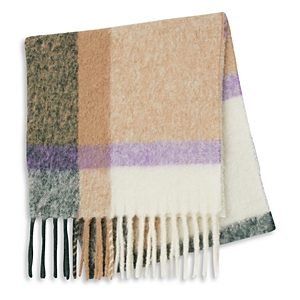 Sandro Fancy Check Alpaca Fringed Scarf- 4813411