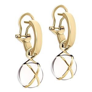 L. Klein 18K Yellow Gold Prisma Black Agate Crossover Dangle Hoop Drop Earrings- 4899643