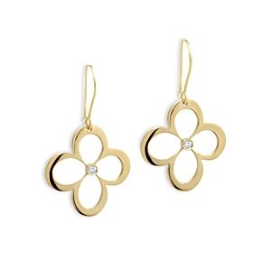 L. Klein 18K Yellow Gold Fiore Diamond Openwork Flower Drop Earrings- 4899631