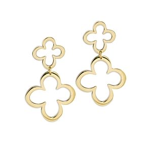 L. Klein 18K Yellow Gold Fiore Openwork Flower Drop Earrings- 4899634