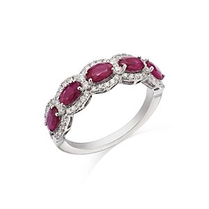 Bloomingdale's Precious Stone & Diamond Band in 14K White Gold- 4875371