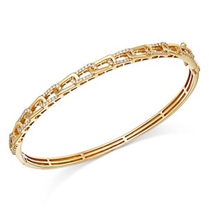 Bloomingdale's Diamond Chain Link Bangle Bracelet in 14K Yellow Gold, 0.54 ct. t.w.- 4875369