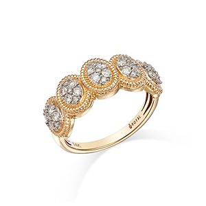 Bloomingdale's Diamond Oval Cluster Beaded Frame Ring in 14K Yellow Gold, 0.50 ct. t.w.- 4875366