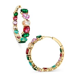 Nadri Sweettarts Mixed Stone Hoop Earrings in 18K Gold Plated - 100% Exclusive- 4768337