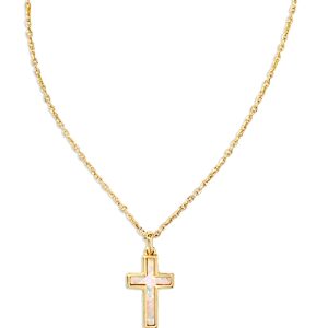 Kendra Scott Cross Pendant Necklace in 14K Gold Pated, 19- 4827884