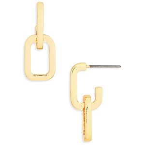 Aqua Chain Link Earrings in 16K Gold Plated - 100% Exclusive- 4836364