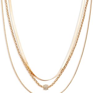 Aqua Multi Layered Necklace in 16K Gold Plated, 16 - 100% Exclusive- 4836376