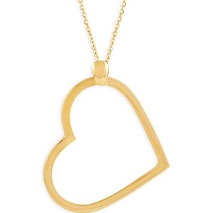 Bloomingdale's Polished Heart Sideways Heart Pendant Necklace in 14K Yellow Gold, 18- 4851309