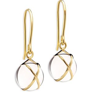 L. Klein 18K Yellow Gold Prisma Aquamarine Crossover Drop Earrings- 4899639