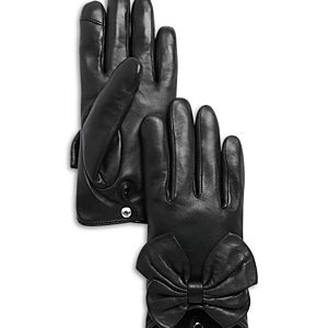 Aqua Large Leather Bow Gloves - 100% Exclusive- 4818803