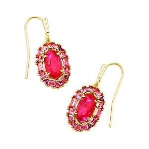 Kendra Scott Lee Mother of Pearl & Crystal Halo Drop Earrings- 4888099