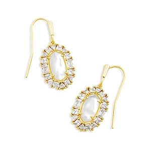 Kendra Scott Lee Mother of Pearl & Crystal Halo Drop Earrings- 4888099