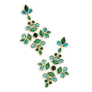Kendra Scott Kinsley Malachite & Rock Crystal Statement Earrings- 4888102