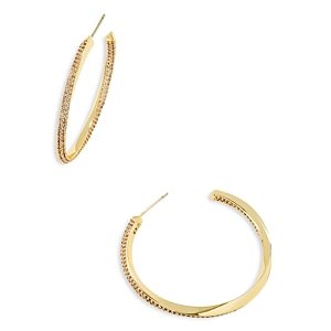 Kendra Scott Ella Pave C Hoop Earrings in 14K Gold Plated- 4888100